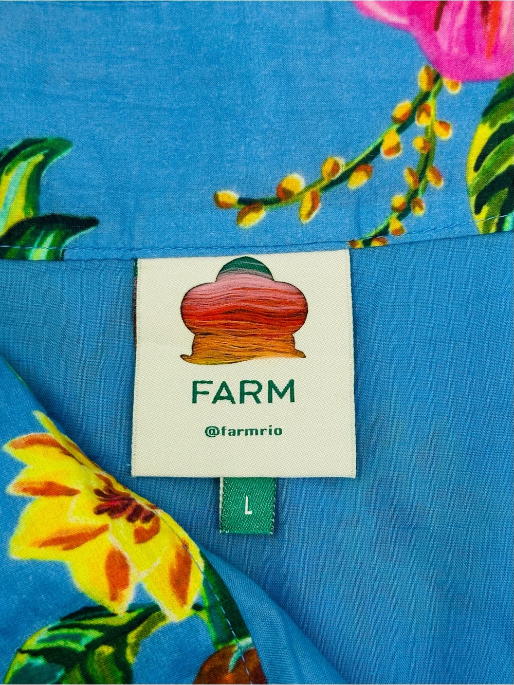 Farm Rio Blue Toucans Floral Tiered Mini Skirt Size Large Garden Tropical Summer - Picture 4 of 14